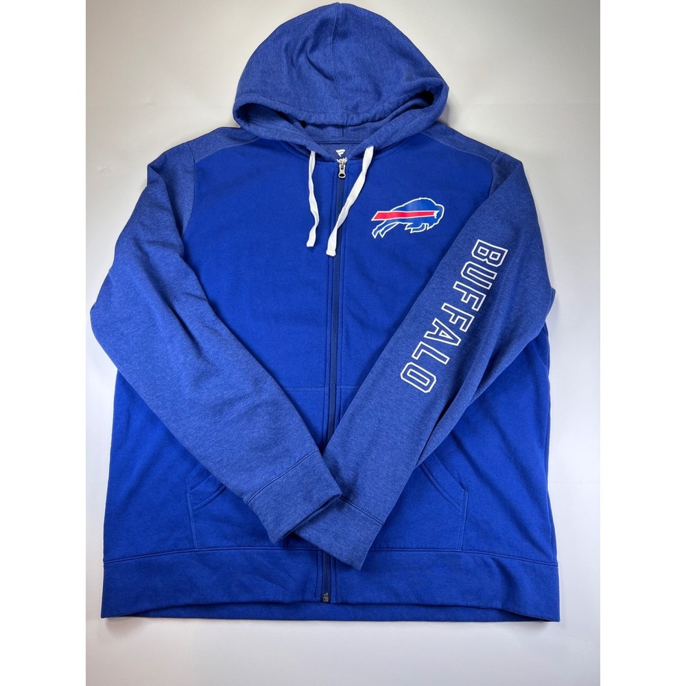 Fanatics Buffalo Bills Hoodie Mens XL Blue NFL Full Zip Fleece Sweatshirt